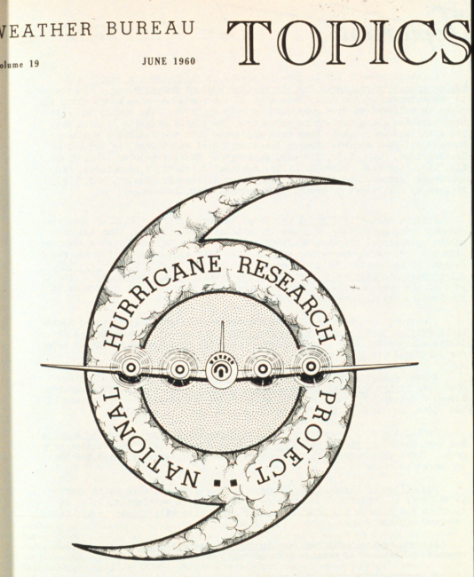 Hurricane Research Project Logo on cover of June 1960 Weather Bureau Topics