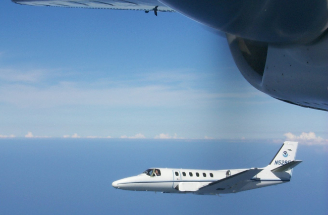 NOAA Citation jet N52RF used for photogrammetric missions port side view
