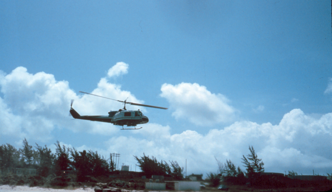 Helicopter support of NOAA Ship PEIRCE hydrographic operations off coastof Eleuthera Island, Bahama Islands
