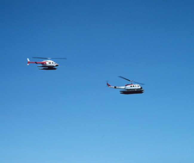 NOAA helicopters in transit to Alaska for work on Outer Continental ShelfEnvironmental Assessment Program