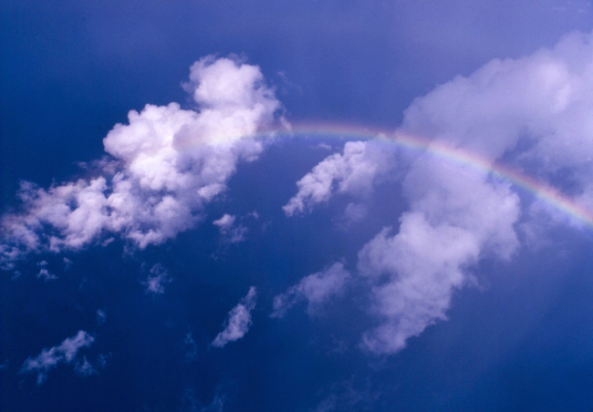 Rainbow seemingly above the clouds observed during Project Cloudline