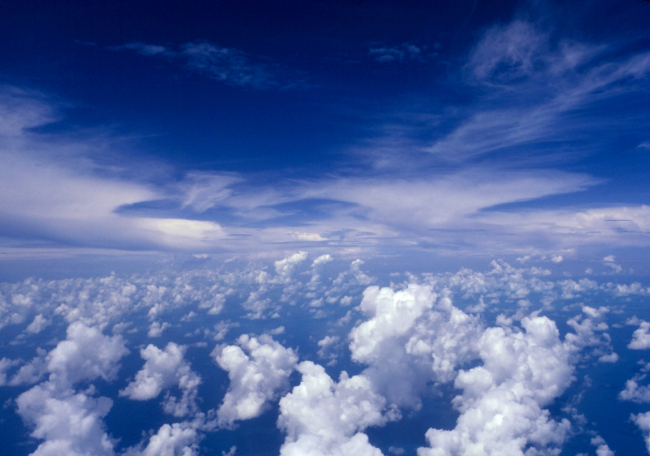 Low level cumulus clouds, altocumulus, and high level cirrus observed duringProject Cloudline