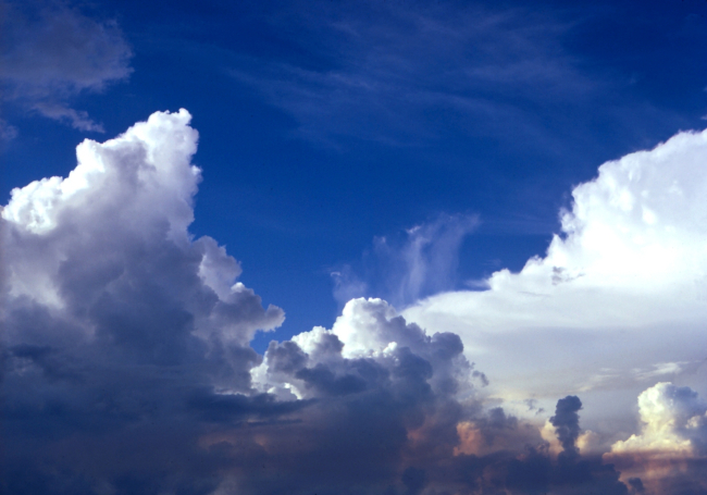 Late afternoon cumulus buildup as seen from the roof of a University of Miami building
