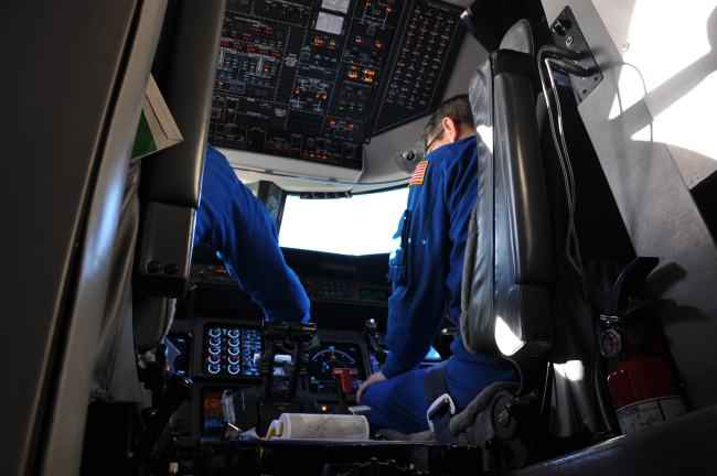 NOAA Gulfstream IV cockpit during a Winter Storms Reconnaissance mission overthe North Pacific Ocean