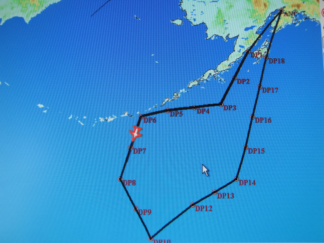 Track of NOAA Gulfstream IV at Dropsonde site 7 during Winter StormsReconnaissance mission over the North Pacific Ocean