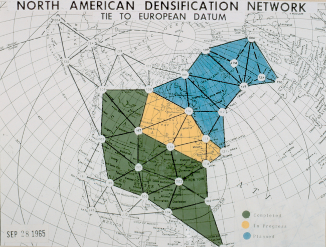 Map showing phase 1 densification network used to improve North Americancontrol network