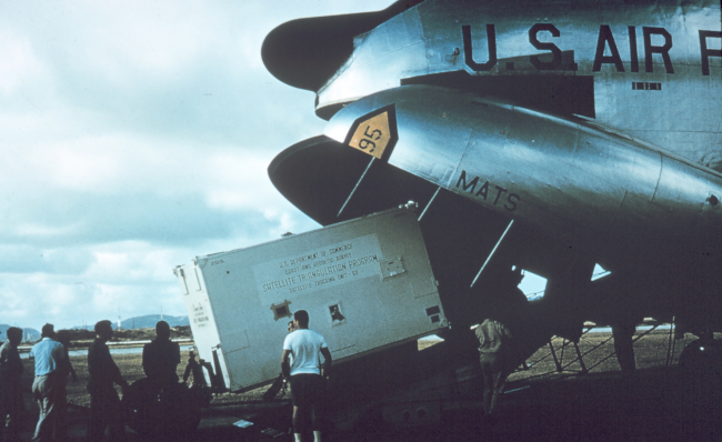 Loading BC4 unit on a USAF C-124 cargo plane at Andrews Air Force Base