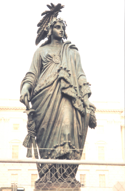 Statue of Freedom after restoration work and prior to being placed back atop the Capitol Building