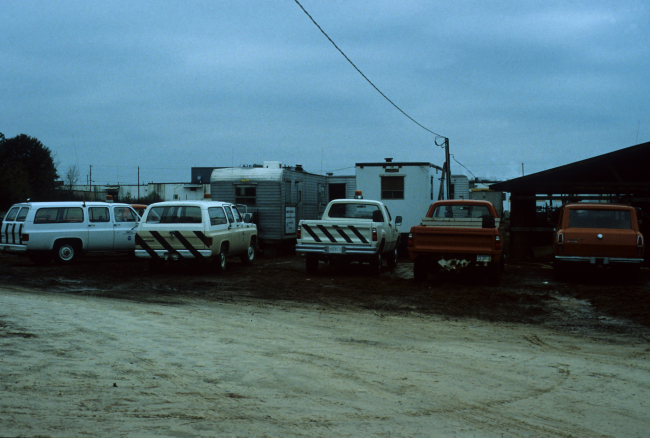 Party G-19 office trailers, trucks, and headquarters