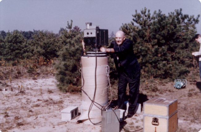 Early geodimeter operations, possibly at Cape Canaveral