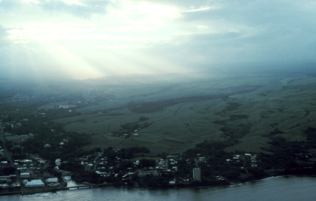 Hilo from the air while flying to Kauai