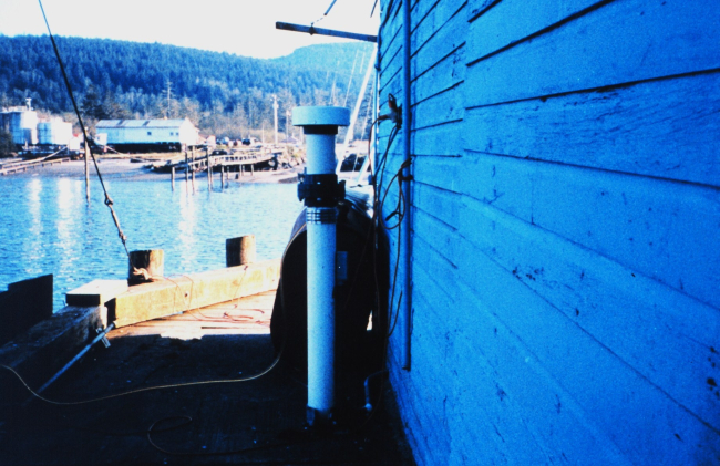 The tide gage installation on the Northwest Seafoods Company Pier