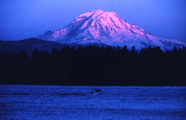 Mount Rainier at sunset