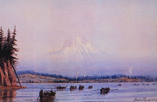 Mount Rainier as seen by Cleveland Rockwell in the 1880's