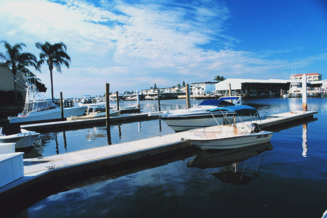 Port-O-Call Marina is home to recreational fishing boats