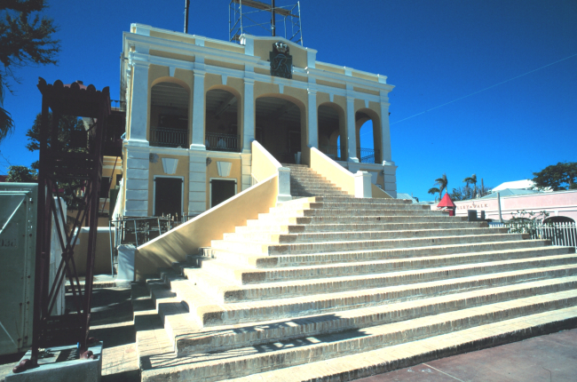 The Government House at Christiansted, under repair from hurricanedamage