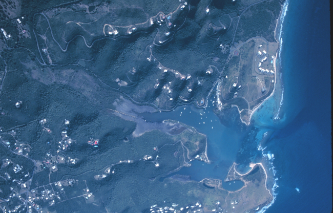 Aerial view of Salt River Bay