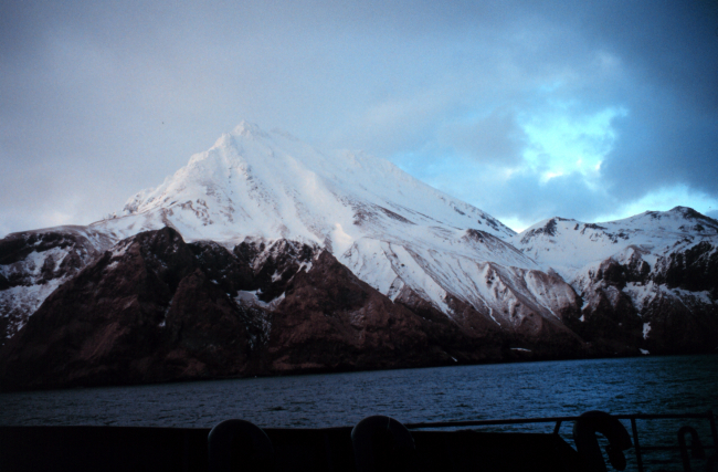 An Aleutian peak and coastline