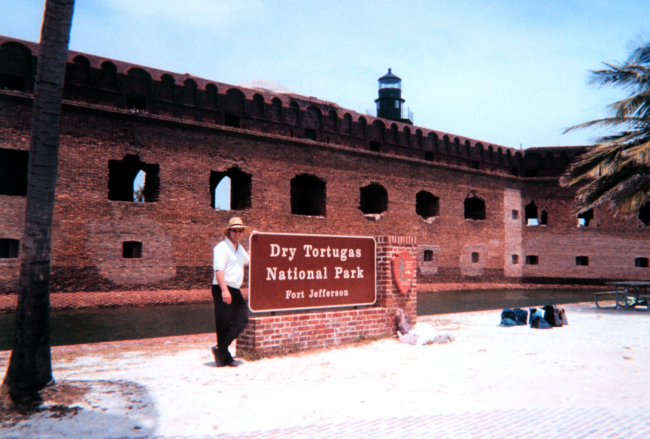 The mandatory pose at the entrance to Fort Jefferson