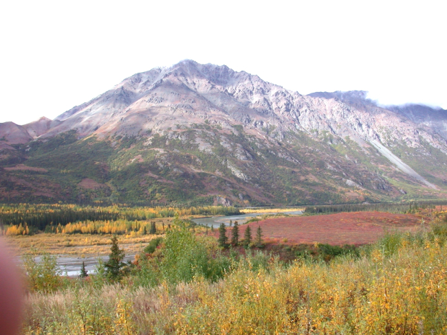 Mountain scenery in the fall north of Anchorage