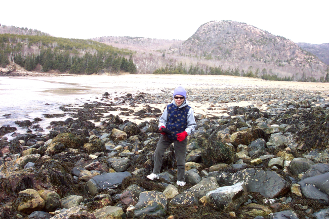 Tide-pooling and rock hopping on the eastern side of Sand Beach