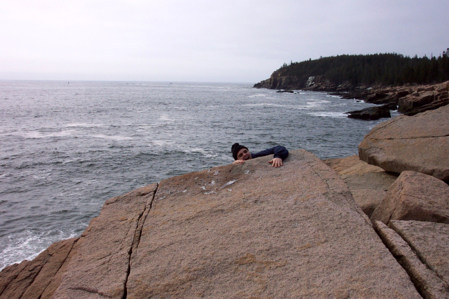 You have to watch your step along the cliffs of Acadia National Park