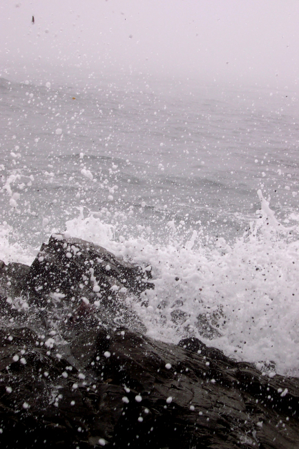Sea spray and rocks at the eastern end of the United States