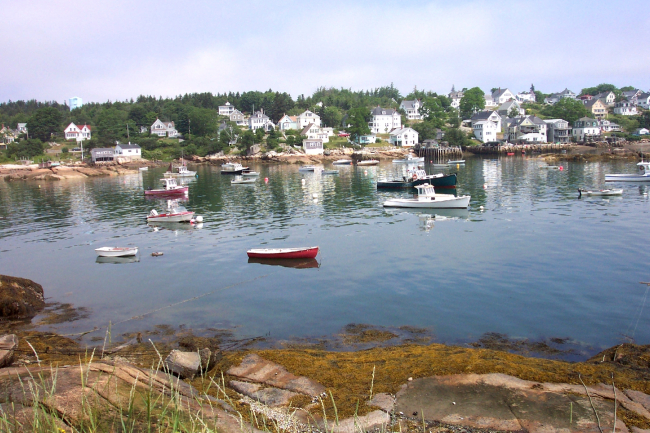 The harbor at Stonington Maine on the south end of Deer Isle