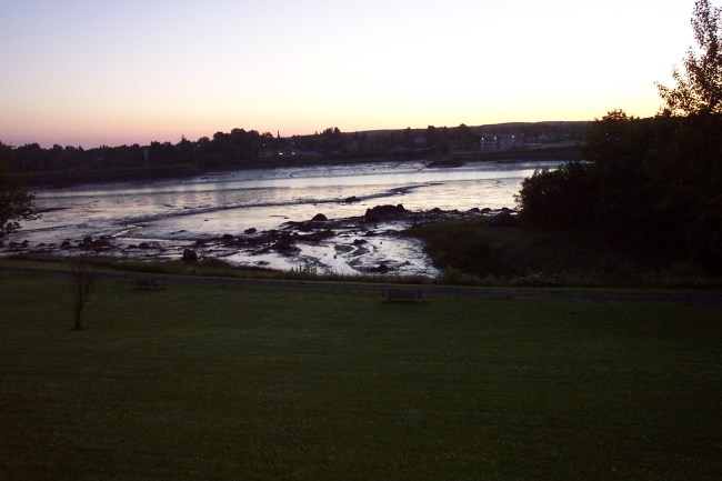 A very low tide early in the morning along the St