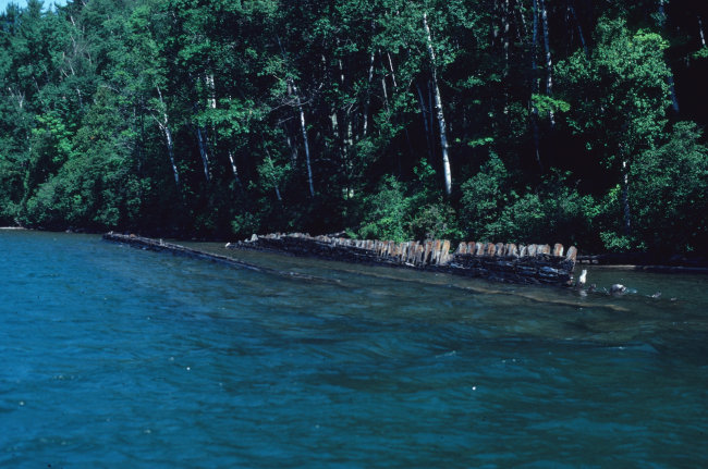 Shipwreck near shore in the Apostle Islands