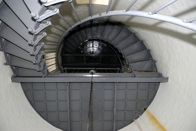 The spiral staircase leading to the light at the Point Conception Lighthouse