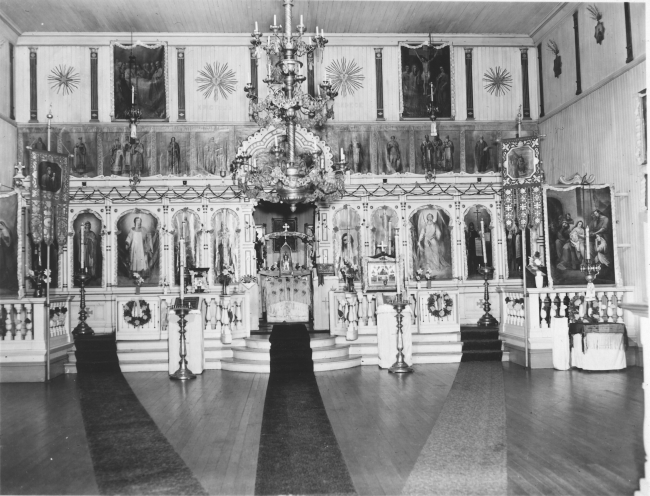 Interior of Russian Orthodox Church at Dutch Harbor