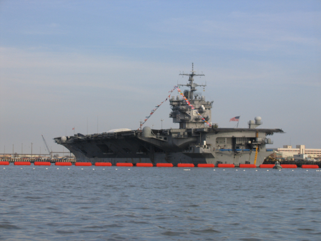 The Big E, the USS ENTERPRISE, tied up at Norfolk while in port