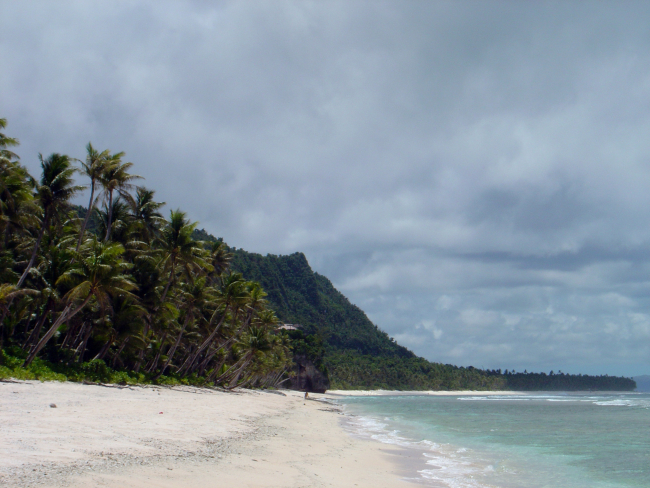 A magnificent white sand beach on Guam