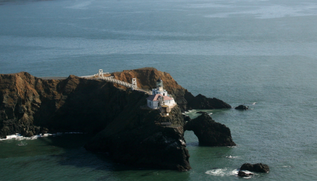 The Point Bonita Lighthouse at the northern entrance to the Golden Gate