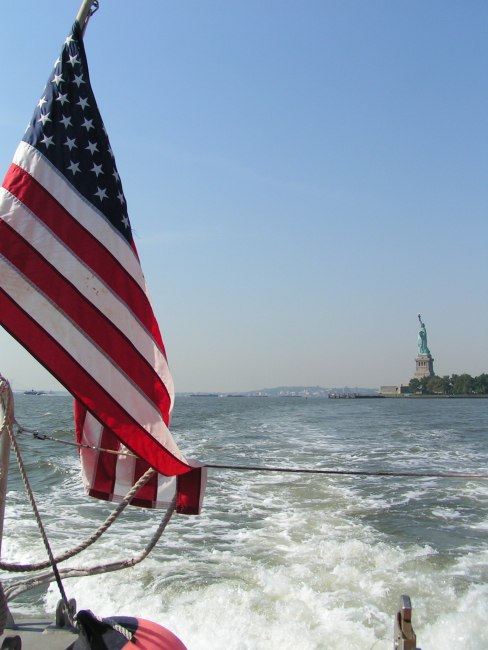 Departing the vicinity of the Statue of Liberty