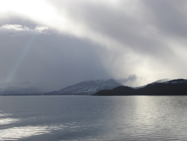 Light, sun, and clouds along the Inside Passage