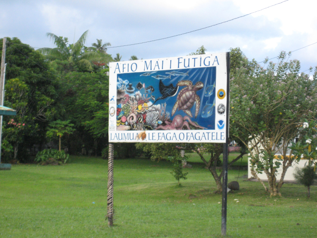 Sign at the Fagatele Bay National Marine Sanctuary