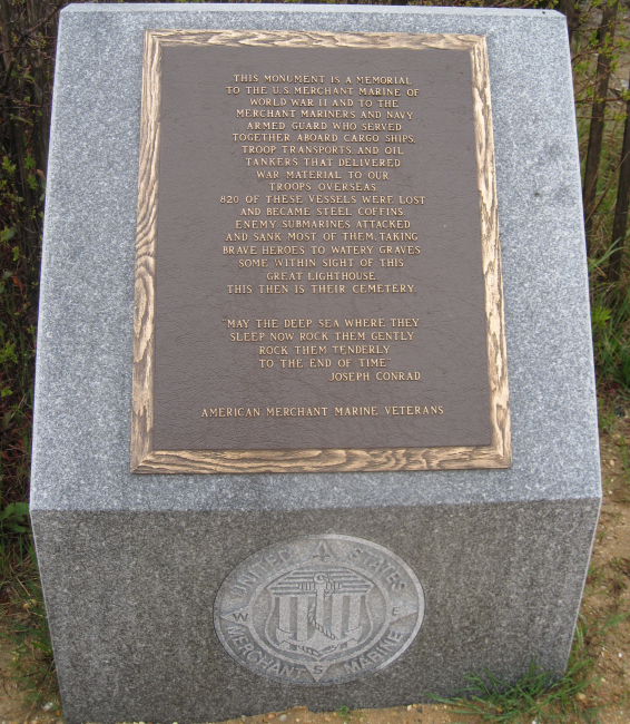 Monument erected by American Merchant Marine Veterans in honor of thosewho served on the merchant ships of WWII