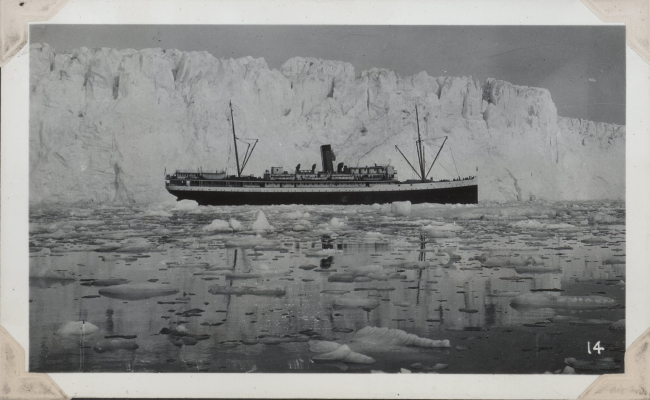 Tourist steamer at Columbia Glacier