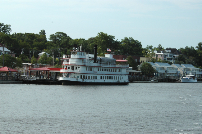 Steamboat  HENRIETTA III tied up along the Wilmington waterfront