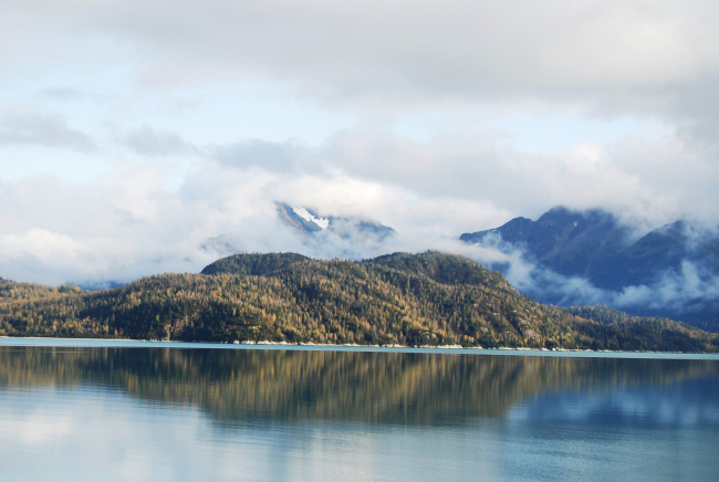 Looking at the eastern shore of Glacier Bay from Blue Mouse Cove