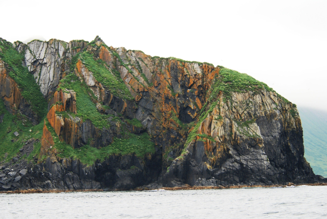 Amazing uplifted and broken rock formations on Big Koniuji Island