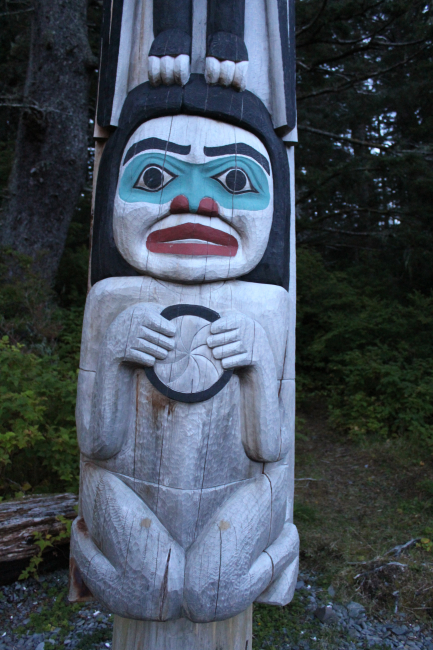 Tlingit totem pole made specifically as a memorial to Michio Hoshino, a  famousnature photographer who was killed by a bear on Kamchatka