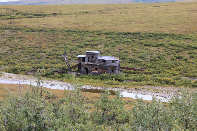 A deserted gold dredge outside Nome, Alaska, in the watershed of the NomeRiver