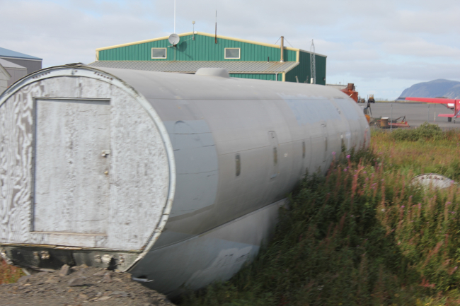 Remains of cargo plane used for storage at Unalakleet Airport