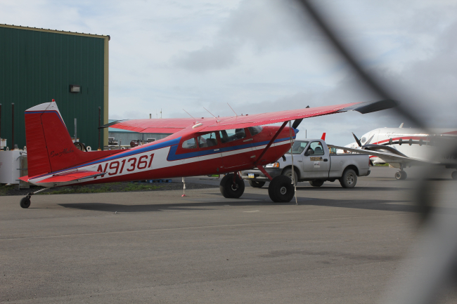Bush plane with oversize tires at Unalakleet Airport