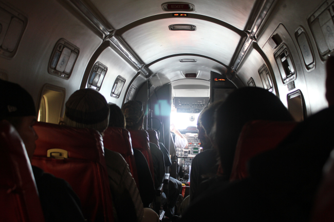 Interior of bush airliner on the trip from Unalakleet to Anchorage
