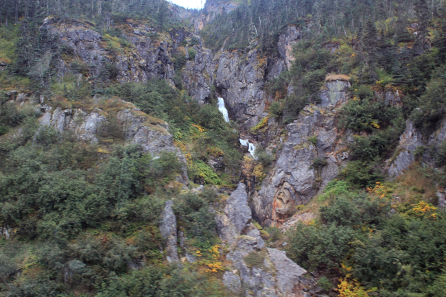 Waterfall on the road to Skagway from Whitehorse
