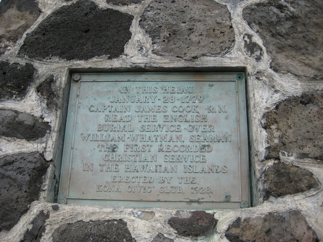 Monument to the site of the first Christian burial in the Hawaiian Islands